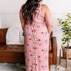 No Ship Drop Ship Bloom Where You Are Planted Maxi Dress In Dusty Rose New Arrivals