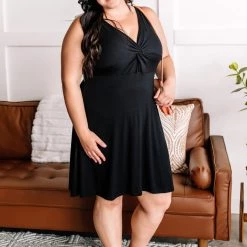 No Ship Drop Ship New Arrivals A Modern Twist Flare Dress In Black