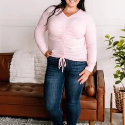 No Ship Drop Ship It's True Love Ruched Top In Blushing Pink New Arrivals