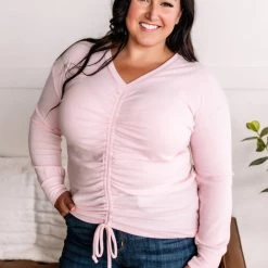 No Ship Drop Ship It's True Love Ruched Top In Blushing Pink New Arrivals