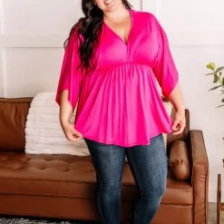 No Ship Drop Ship Flying First Class Top In Fuschia New Arrivals