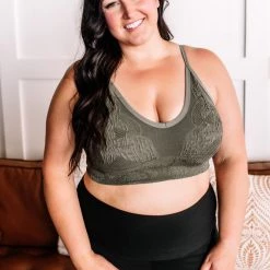 No Ship Drop Ship Hold Me Tight Bralette In Moss New Arrivals