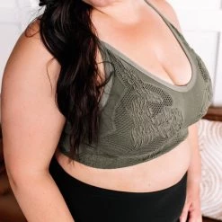 No Ship Drop Ship Hold Me Tight Bralette In Moss New Arrivals