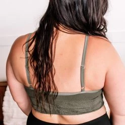 No Ship Drop Ship Hold Me Tight Bralette In Moss New Arrivals