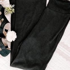 No Ship Drop Ship Straight To The Point Ribbed Dressy Yoga Pants New Arrivals