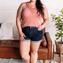 No Ship Drop Ship Everyday Classic Cuffed Shorts By Judy Blue