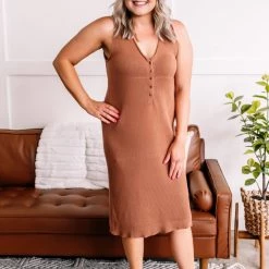 No Ship Drop Ship New Arrivals Spice It Up Beach Dress In Cinnamon