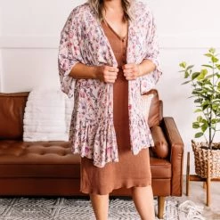 No Ship Drop Ship Waiting For You Kimono In Romantic Florals