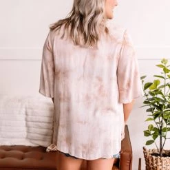 No Ship Drop Ship New Arrivals Go With The Flow Top In Blushy Taupe
