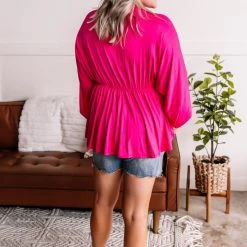 No Ship Drop Ship Flying First Class Top In Fuschia New Arrivals