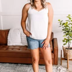 No Ship Drop Ship New Arrivals On The Edge Scalloped Cami In Porcelain