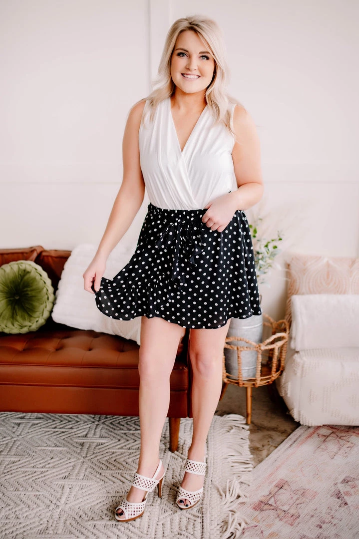 No Ship Drop Ship Chasing Skirts In Black Polkadots 15 No Ship Drop Ship Chasing Skirts In Black Polkadots