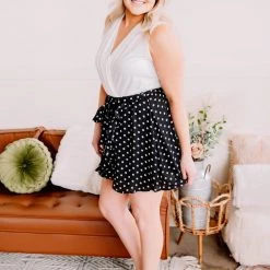 No Ship Drop Ship Chasing Skirts In Black Polkadots 36 No Ship Drop Ship Chasing Skirts In Black Polkadots