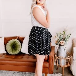 No Ship Drop Ship Chasing Skirts In Black Polkadots 27 No Ship Drop Ship Chasing Skirts In Black Polkadots