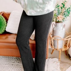 No Ship Drop Ship Straight To The Point Ribbed Dressy Yoga Pants New Arrivals