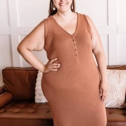 No Ship Drop Ship New Arrivals Spice It Up Beach Dress In Cinnamon