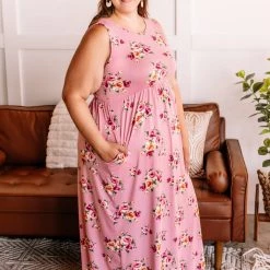 No Ship Drop Ship Bloom Where You Are Planted Maxi Dress In Dusty Rose New Arrivals