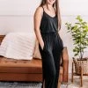 No Ship Drop Ship Ladies Night Out Jumpsuit In Black
