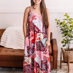 No Ship Drop Ship New Arrivals In A Fix Patchwork Maxi Dress