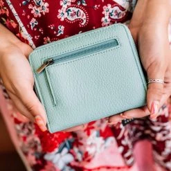 No Ship Drop Ship Joy Susan Mini Pixie Wallet In Soft Mint New Arrivals