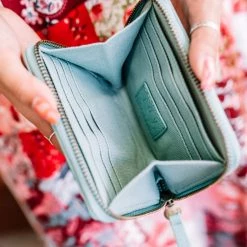 No Ship Drop Ship Joy Susan Mini Pixie Wallet In Soft Mint New Arrivals