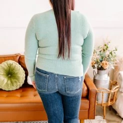 No Ship Drop Ship New Arrivals On Your Side Ruched Sweater In Sage