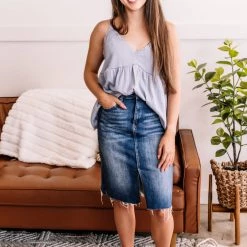 No Ship Drop Ship Spring Into Action Delicate Babydoll Top In Soft Periwinkle