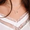 No Ship Drop Ship New Arrivals Layer By Layer Ring Pendant Silver Necklace