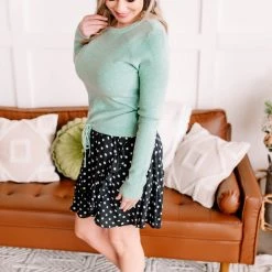 No Ship Drop Ship New Arrivals On Your Side Ruched Sweater In Sage