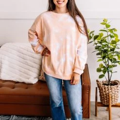 No Ship Drop Ship New Arrivals We've Got Sunshine Pullover In Peach