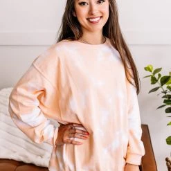 No Ship Drop Ship New Arrivals We've Got Sunshine Pullover In Peach