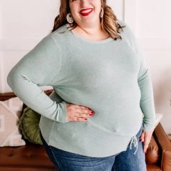 No Ship Drop Ship New Arrivals On Your Side Ruched Sweater In Sage