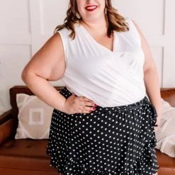 No Ship Drop Ship Chasing Skirts In Black Polkadots