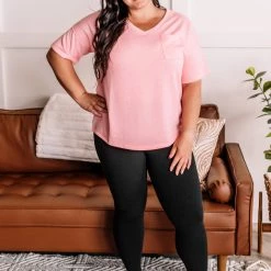 No Ship Drop Ship Swept Away Pocket Top In Blushing Pink