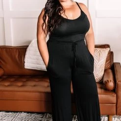 No Ship Drop Ship Ladies Night Out Jumpsuit In Black