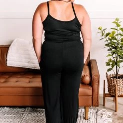 No Ship Drop Ship Ladies Night Out Jumpsuit In Black