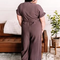 No Ship Drop Ship Make It Happen Jumpsuit In Mahogany New Arrivals