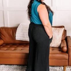 No Ship Drop Ship Hello, Lover Pleated Wide Leg Pants In Black New Arrivals