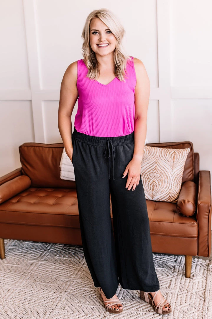 No Ship Drop Ship Hello, Lover Pleated Wide Leg Pants In Black New Arrivals 3 No Ship Drop Ship Hello, Lover Pleated Wide Leg Pants In Black New Arrivals