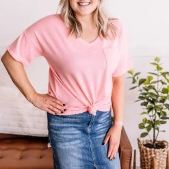 No Ship Drop Ship Swept Away Pocket Top In Blushing Pink