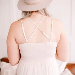 No Ship Drop Ship New Arrivals #M351 XOXO Oh A Whim Crochet Maxi Dress (Natural)