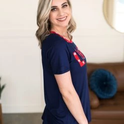 No Ship Drop Ship New Arrivals What Is Love Tee In Navy