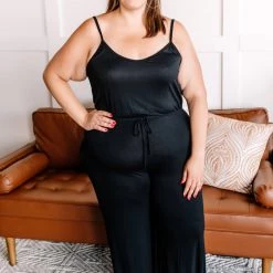 No Ship Drop Ship Ladies Night Out Jumpsuit In Black