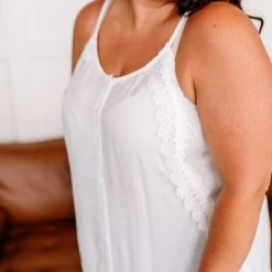 No Ship Drop Ship A Frill A Minute Sleeveless Top In True White