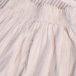 No Ship Drop Ship Fair To Midi Striped Skirt In Oatmeal