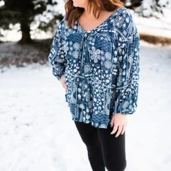 No Ship Drop Ship Blue Is Your Color Peasant Top New Arrivals