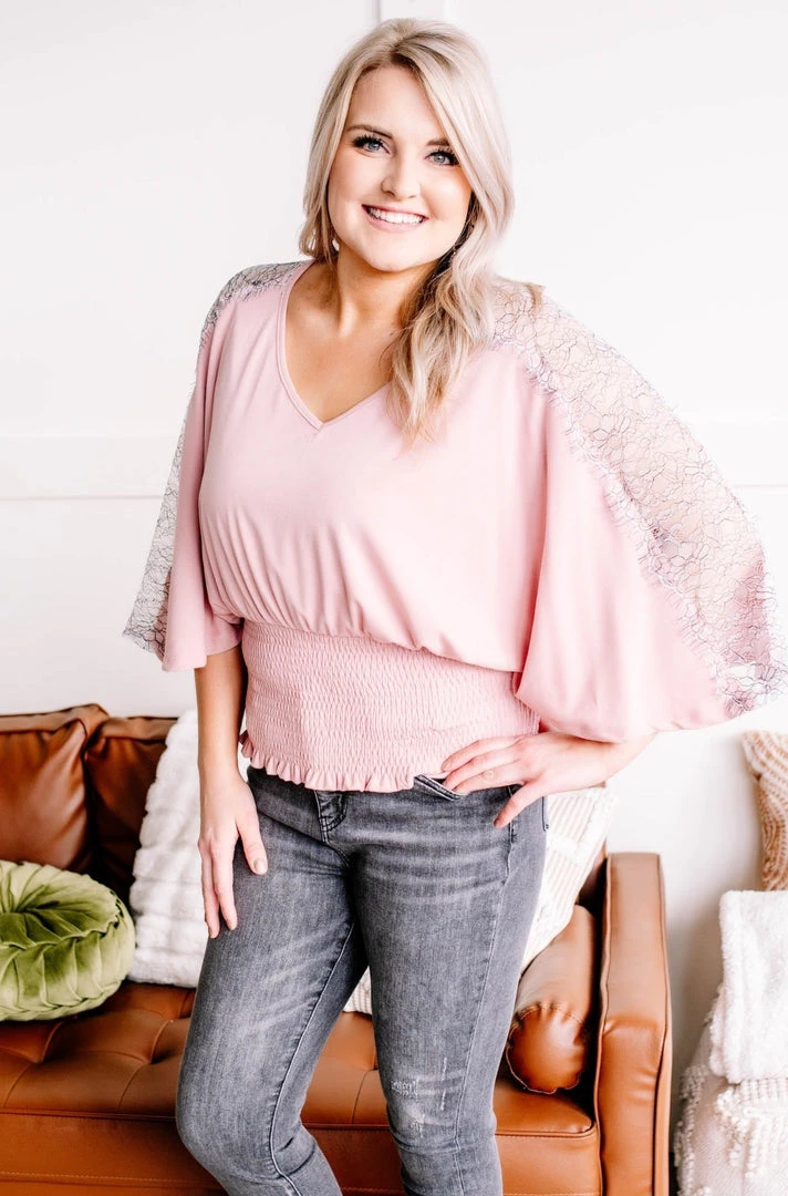 No Ship Drop Ship New Arrivals The Final Touch Pink Lace Dolman Top 3 No Ship Drop Ship New Arrivals The Final Touch Pink Lace Dolman Top