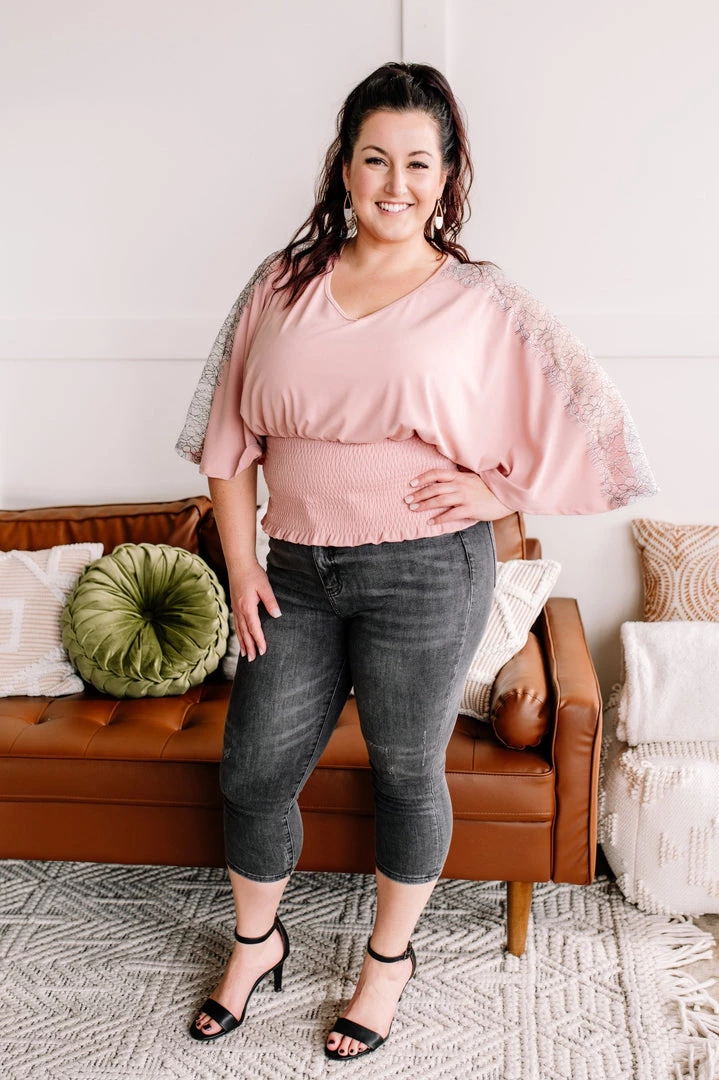 No Ship Drop Ship New Arrivals The Final Touch Pink Lace Dolman Top 4 No Ship Drop Ship New Arrivals The Final Touch Pink Lace Dolman Top