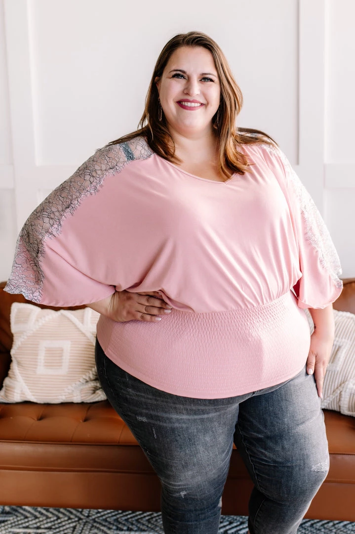 No Ship Drop Ship New Arrivals The Final Touch Pink Lace Dolman Top 6 No Ship Drop Ship New Arrivals The Final Touch Pink Lace Dolman Top