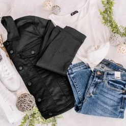 No Ship Drop Ship New Arrivals Back In Black Classic Denim Jacket